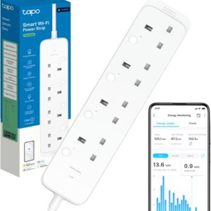 P304M Smart Plug Power Strip, Energy Monitoring, MATTER Certified, Surge Protection, Zero-Crossing Detection, Remote Control, Voice Control with Apple Alexa Google, Schedule and Timer, Away Mode