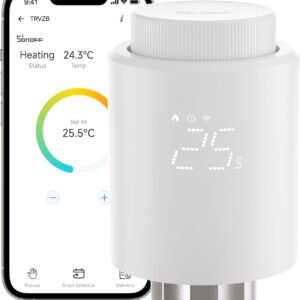 Zigbee Thermostatic Radiator Valve, TRVZB, Add-On Smart Radiator Valve For Smart Home Control, Easy Installation, Save Heating Costs, Works With Alexa, Google Home
