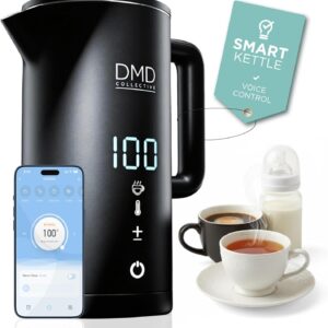 Smart Kettle 1.5L, Wi-Fi Touchscreen, Voice Control with Alexa & Google | Digital Temperature Display, Double Wall & Anti-Scalding Design, Energy-Efficient 2200W